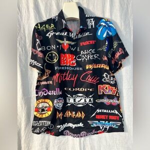 Men's Black Graphic Band Shirt